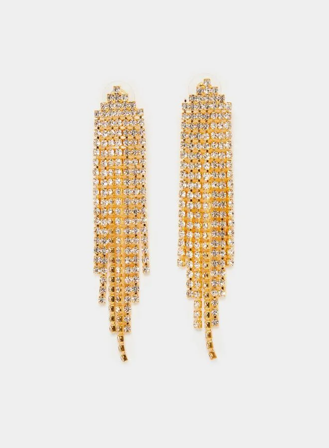 Styli Embellished Tassle Earrings